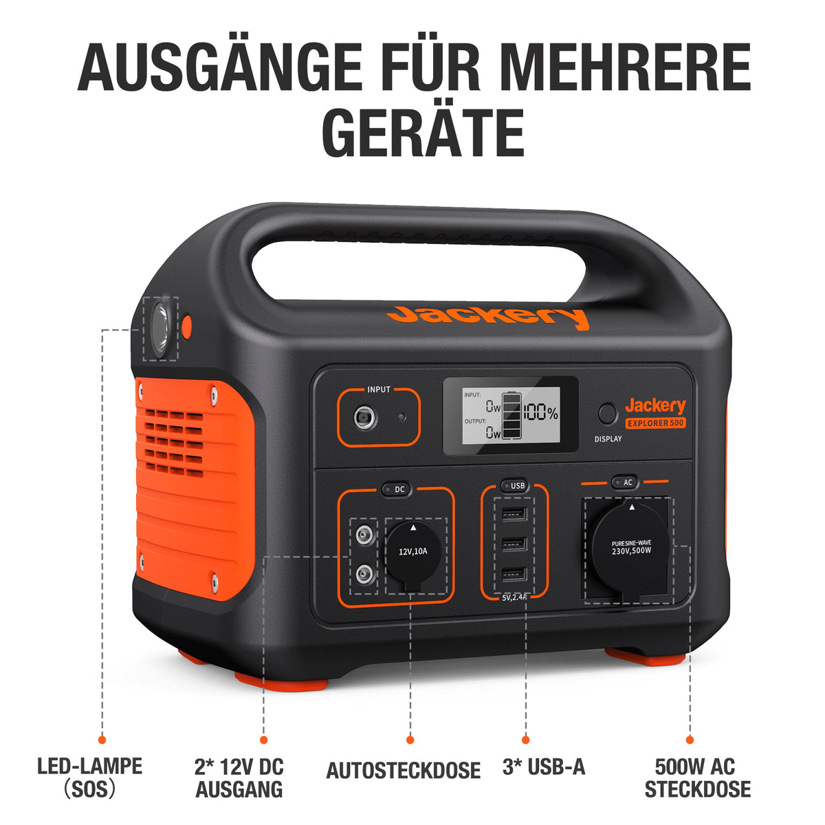 Jackery Explorer 500 Tragbare Powerstation (Generalüberholt) – Bild 3